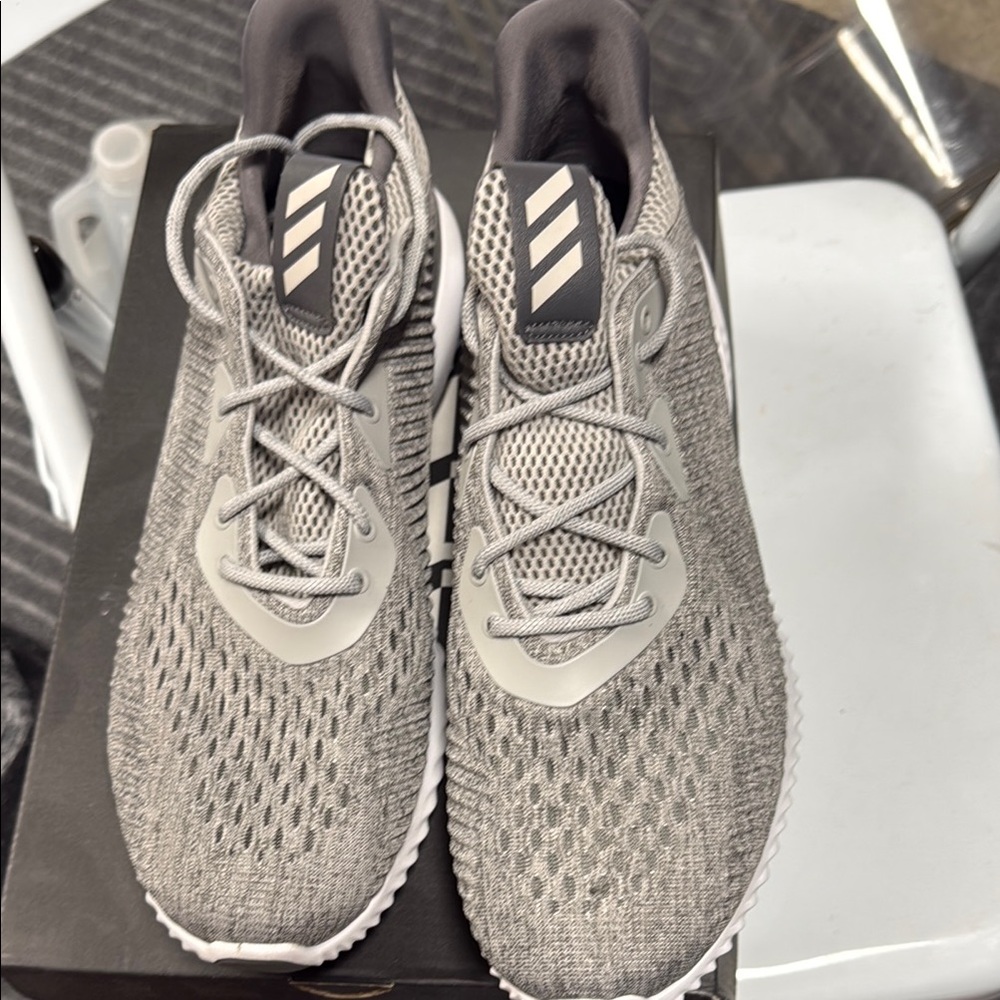 Adidas Light Gray Mesh Sneakers